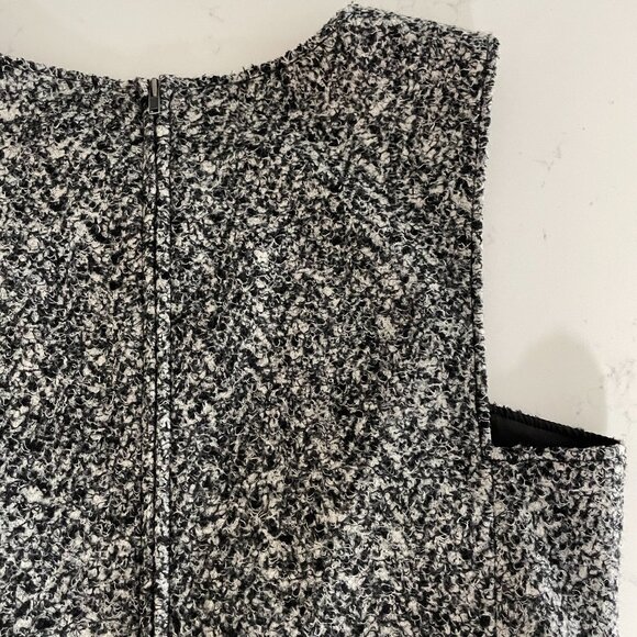 Theory PAGIA B Tweed Knit Lined Virgin Wool Blend Vest Black & Hues of Grey Sz M - Picture 6 of 10